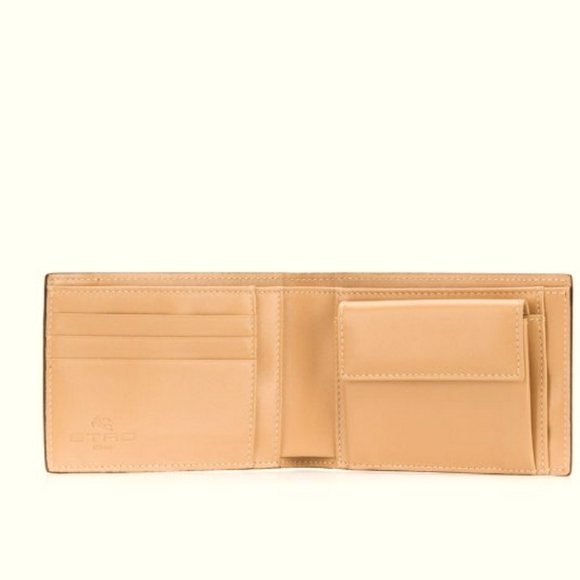 $380 Italy Made Etro Paisley Cactus Printed Wallet - Picture 2 of 8